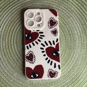 Evil Eye Phone Case For iPhone 15 Pro Max Plus 
Red and White